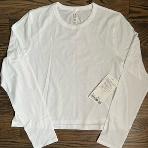 NWT lululemon classic fit cotton-blend long sleeve size 8 white